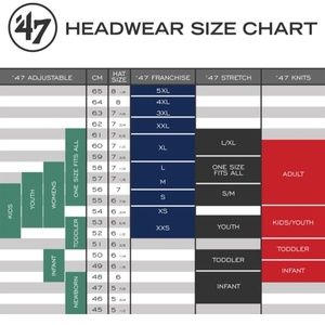 47 brand franchise hat size chart